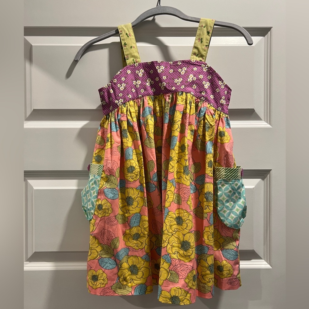 MATILDA JANE Floral Dress Pink Purple Pockets Sundress D1569 Girls Size 6